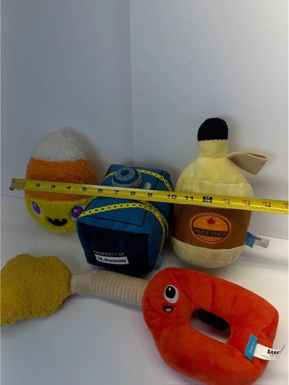 BarkBox Plush Dog‎ Toy Lot 4pc H. Poodini Safe Maple Syrup Candy Corn D-4